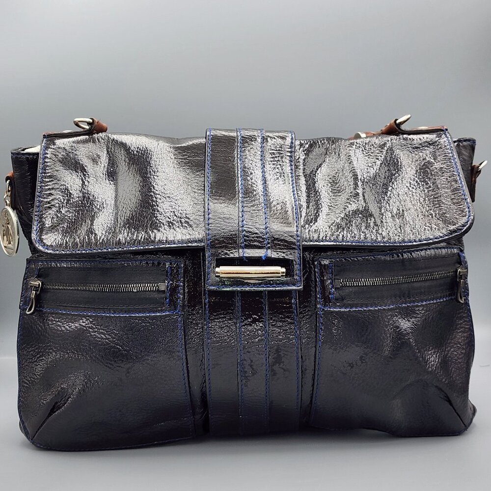Lanvin Blue Patent Leather Crossbody Bag